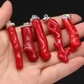 1pcs Sea bamboo Red Coral Irregular Branches Pendants for DIY Earring Necklace Jewelry Making
