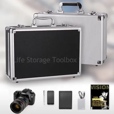 Tool Box Aluminum Tool Case Portable Instrument ToolBox Storage Case With Foam Hard Carry Case Tool