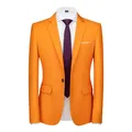 Plus Size 6XL-M Candy Colors Mens Business Slim Blazers Jacket Formal Office Social Club Casual