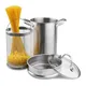 4 Pcs Stainless Steel Pasta Cooker Steamer Multipots 4 L Soup Pot With Steam Grid Fry Basket for
