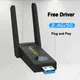 Free Drive Network Card 1300Mbps Dual Band 2.4/5GHz USB 3.0 Wireless Wifi Dongle Receiver With Dual