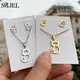 Lovely Gold Color Kitten Cat Stainless Steel Jewelry Set Necklaces Kids Collares Fashion Hollow Cat