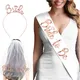 Wedding Decoration Bridal Shower Veil Team Bride To Be Satin Sash Balloon Bachelorette Party Girl