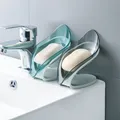 1pcs Creative Leaf Shape Bathroom Soap Holder Punch-Free Suction Cup Drain Storage Box Bathroom
