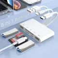Lettore di schede SD 8 In 1 HUB USB per iPhone iPad MacBook Lightning/USB/Type C a SD TF Card Memory