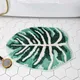 Irregular Plant Monstera Tufted Rug Tropical Leaf Area Rug for Living Room Bathroom HandmadeGreen