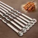 Stainless Steel Barbecue Skewer 6Pcs Wide BBQ Sticks Flat BBQ Fork Outdoor Camping Picnic BBQ