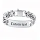 Punk Custom Logo Engrave Text Stainless Steel Men Bracelets Cuban Chain For Women Id Bracelet