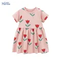 Little maven 2024 Korean Summer Pink Infant Kids Clothes Children 's Clothing Girls Cotton Cartoon