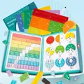 Montessori Children Magnetic Fraction Learning Math Toys Wooden Fraction Book Teaching Arithmetic