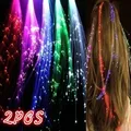 2PCS LED Fiber Optic Lights Up Multicolor Hair Barrettes Led Hair Lights Chritmas Decorations Neon