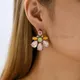 Fashion Shiny Crystal Geometric Dangle Chandelier Earrings For Women Korean Style Simple Temperament