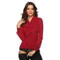 UsualYeah Women Fashion Chiffon Office OL Body Shirts blusa feminina Long Sleeve Bodysuit S-XXL Red