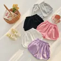 Summer Toddler Girls Short Cotton Solid Breathale Baby Girl Shorts Elastic Waist Muslin Stretch