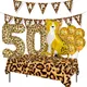 16th 18th 50th Leopard Birthday Party Balloons Banner Disposable Tablecloth Safari Kids 30th 40th