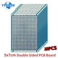 10PCS Prototype Board PCB Board Kit PCB 5x7cm Blue Double Sided Prototyping Board Circuit Boards
