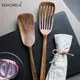 2PCS Wooden Japanese Spatula Cookware Non-Stick Cooking Spoon High Temperature Resistant Household