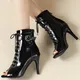 Women's High Heel Shoes 2023 Summer New Pionted Toe Breathable Hollow Dance Heeled Shoes for Women
