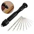 0.3-3.2mm Mini Micro Hand Drill Woodworking Tools Drilling Rotary Tool Manual Twist Drill Bit for