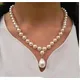 Bright White 8mm Round Bead Natural SOUTH SEA SHELL PEARL Necklace 12mm Pendant Choker Jewelry