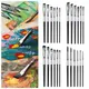 6PCS Professional Artist Paintbrush Flat/Oblique/Round/Pointed Tip Paint Brush for Beginner