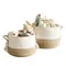 Hand-woven Household Baskets Home Storage Brown Tassel Handle Cotton Rope Storage Basket Toy Doll