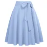Belle Poque Women's High Waist A-Line Pockets Skirt Skater Flared Midi Skirt 1950s Retro Flared