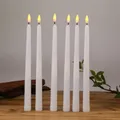 3 or 6 Pieces White Flameless Candles With Yellow/Warm White Flickering Light Battery Powered