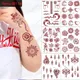 6Pcs/Lot Henna Instant Stickers for Hand Temporary Tattoos for Women Brown Henna Tattoo Body Art