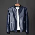 2023 New Leather Jacket Bomber Motorcycle Jacket Men Black Biker PU Baseball Jacket Plus Size 7XL