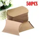 50PCS Kraft Paper Pillow Box Wedding Party Gift Candy Boxes Home Party Birthday Supply paper bags