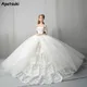 White Lace Handmade Wedding Dress For Barbie Doll Outfits Princess Evening Dresses Party Ball Bridal