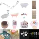 Mini Simulation Dollhouse Bathroom Set Towel Rack Bed Shower Faucet Bathtub Doll House Furniture