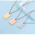 wholesale 10Pcs 2 Sizes Rectangle Pendant Necklace Stainless Steel Cable Chain Necklace For DIY