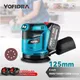 Yofidra 5 Inch Electric Orbital Sander 3 Speed Adjustable Cordless Rechargeable Woodworking Power