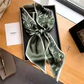 Luxury Long Silk Scarf Female Animal Horse Print Thin Narrow Scarf Bag Hair Band Ribbon Scarfs Women