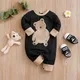 Baby Jumpsuit Cute Cartoon Teddy Bear Short Plush Embroidery Comfortable Spring And Autumn Long