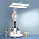 Rechargeable Table Lamp for Study Desk Lamp Reading Light Led Table Light with Fan Led Clock