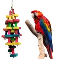 Bird Parrot Toy Large Parrot Toy Natural Wooden Bird Chew Toy Bite Resistant Bird Cage Chewing Toy