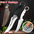 2PCS Set Chef Buther Boning Knife Stainless Steel Handle Utility Knife Slicing Meat Fish Fruit Sharp
