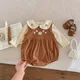 Baby Suit Sleeveless Romper + Long Sleeves Shirt Corduroy Embroidered Sweetheart Baby Girls