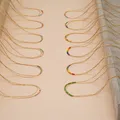 Go2boho Handmade Rainbow Color Bead Necklace Gold Thread Fine Rice Bead Double Layer Necklace