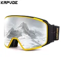 KAPVOE Ski Goggles Double Magnet adsorpt Layers UV400 Anti-fog Ski Glasses Snow Snowboard Glasses