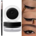 2 in 1 Eyeliner Eyebrow Gel Cream with Brush Waterproof Lasting Black Brown Matte Eye Liner Eyebrow