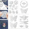 4sheets Water Soluble Embroidery Stabilizer Sticker Hand-Stitch Embroidery Auxiliary Paper DIY