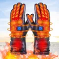 Unisex Heated Motorcycle Gloves 3 Heating Modes Heating Cycling Gloves Waterproof PU Leather for