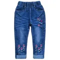 2-6Years Spring Autumn Children Jeans Girl Embroidered Denim Jeans for Kids Girl Cowboy Pants