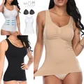 Women Shaper Slim Push Up Plus Size Bra Cami Tank Top Body Shaper Removable Shaper Underwear