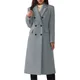 New Women's Solid Double Breasted Cardigan Large Coat Autumn Winter Woolen Coat Women Long Sleeve