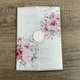 PINK flower Vellum Wrap suitable for a 5 x 7 Wedding Invitation